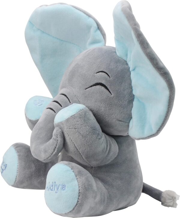 Elephant Stuffed Animals Baby Gifts Peluches Ear Interactive Elephant Talking Singing Plush Toys for Girls Boys Gift Adjustable Volume 11.8" Set (Blue) - Image 3